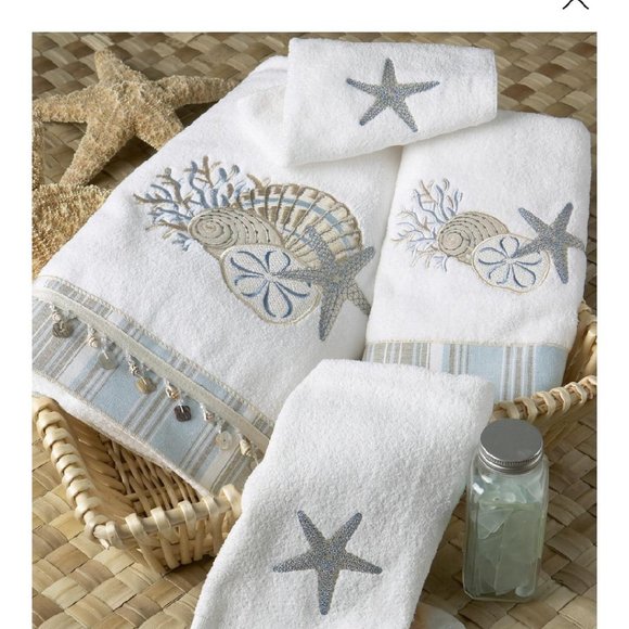 Avanti | Bath | By The Sea Embroidered Cotton Bath Towelsbeach Theme ...